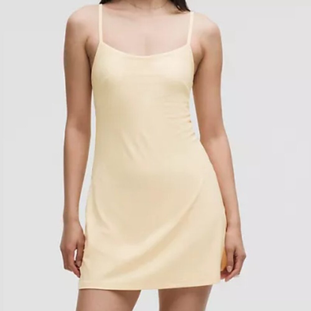Women's Size 0 Lululemon Align Cami Strap Dress, Butter Cream, Pale Yellow